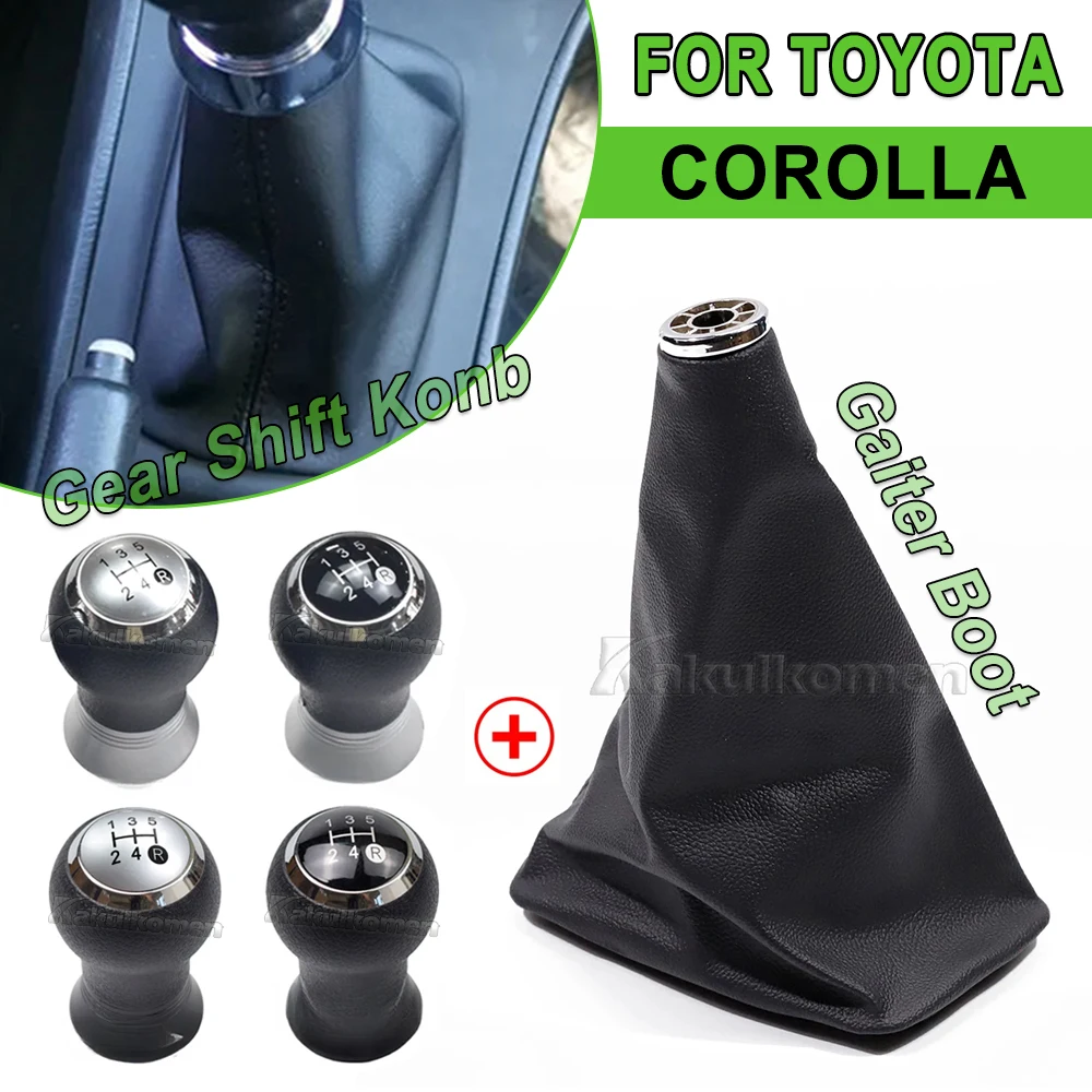 New 5/6 Speed Manual Gear Stick shift knob Level Leather Gaiter Boot Dustproof Cover For Toyota Corolla (E120,E130) 2001-2007