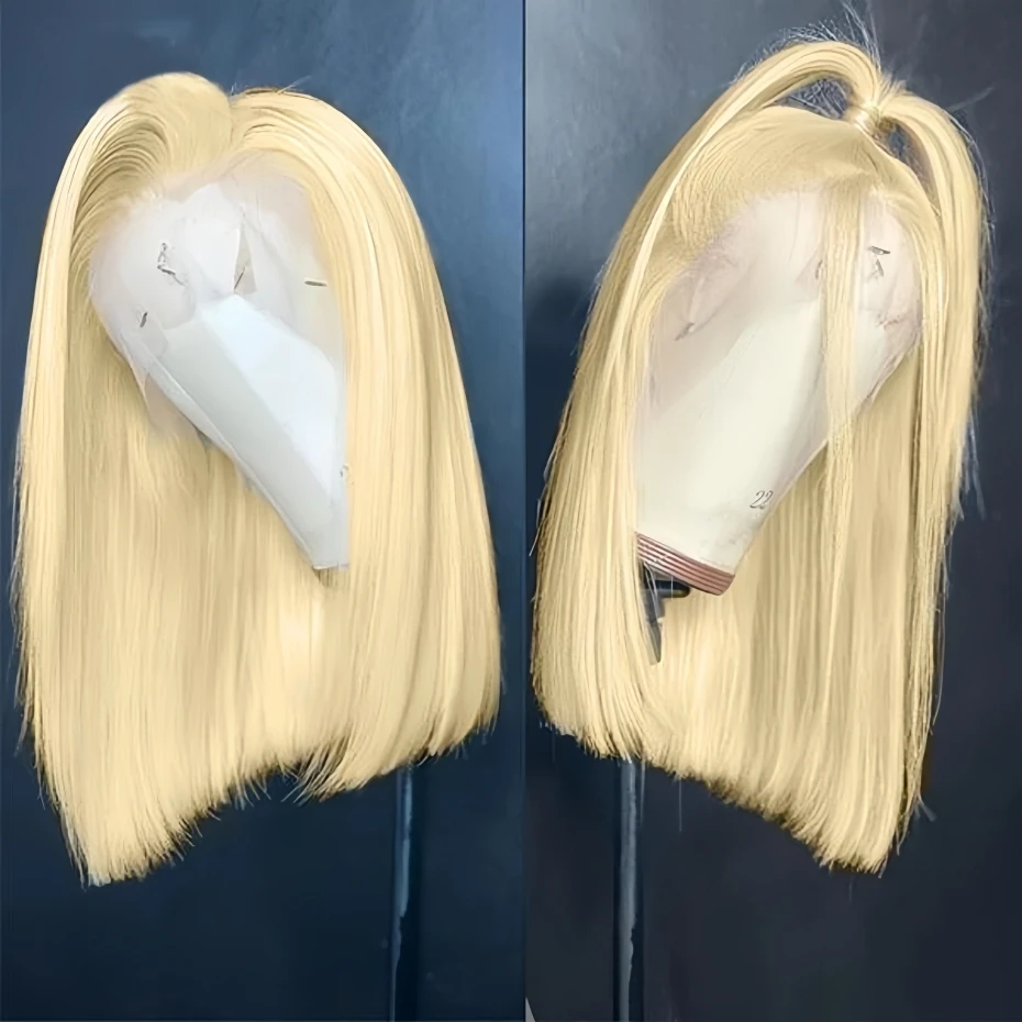 613 Human Hair 6 - 18 inch Lace Front Short Bob Wigs Pre Plucked Blonde 13x4 13x6 HD Transparent Lace Frontal Wigs For Women Natural Hairline With Baby Hair