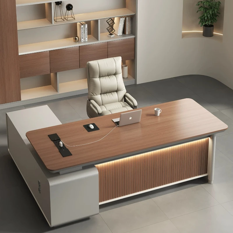 Nordic Aesthetic Office Desk Minimalist Display European Modern Office Desk Design Computer Mesas Escritorio Trendy Furniture
