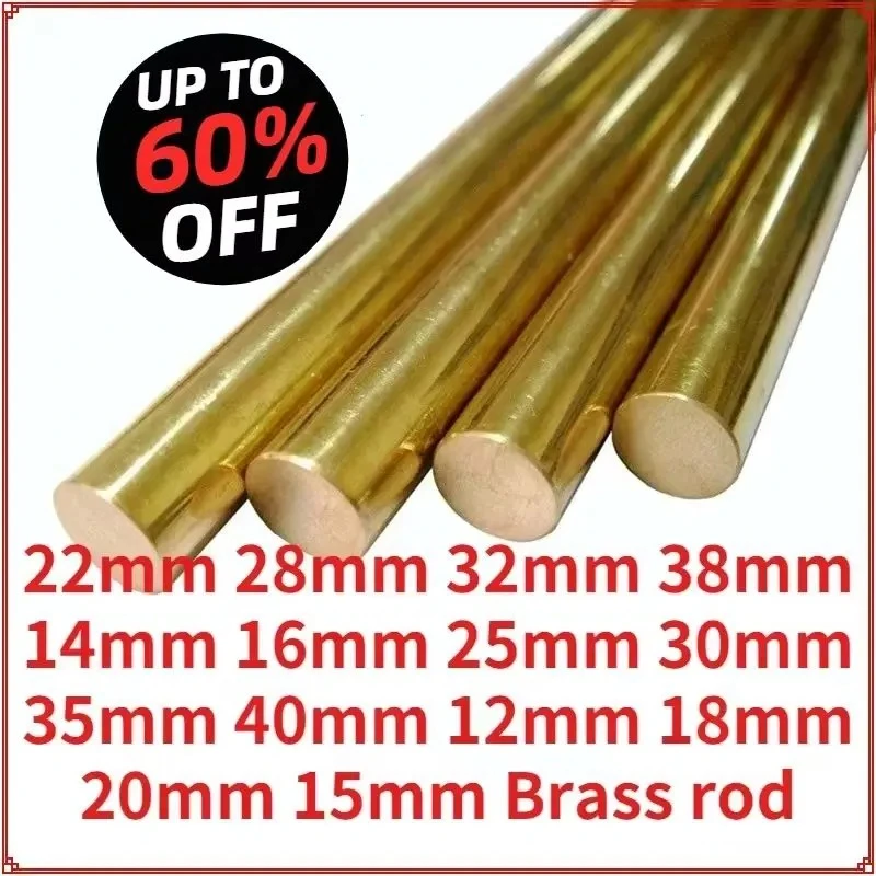 

Brass Rod Bar 15mm ,18mm 20mm 25mm 30mm Round Rod Blank Scales Blade Length 200mm
