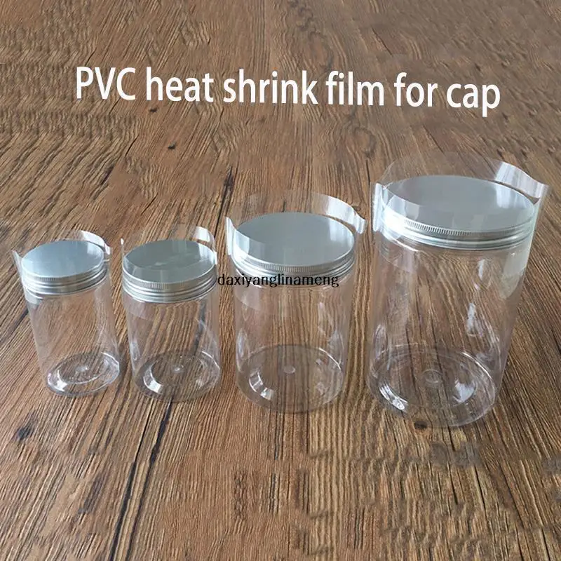 400 Teile/los PVC Transparente Schrumpfbänder Für Glas Mund Verschluss kappe von PET Film Für glas öl flasche, aluminium creme box