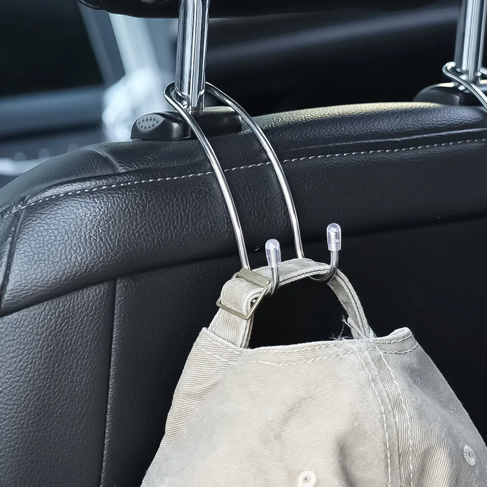 New Car Seat Hook Auto Hidden Back Seat Headrest Hanger Stainless Steel for Shopping Bag Coat Storage Hanger Car Hook Organizer