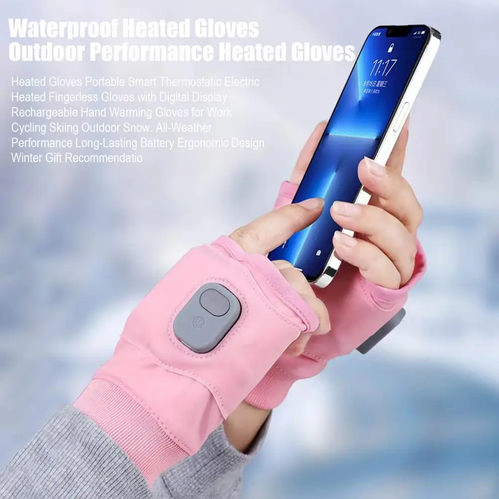 قفازات تسخين كهربائي قابلة لإعادة الشحن، قفازات تسخين حرارية 360 درجة، مقاومة للرياح، شاشة لمس للمشي لمسافات طويلة في الهواء الطلق وركوب الدراجات #6