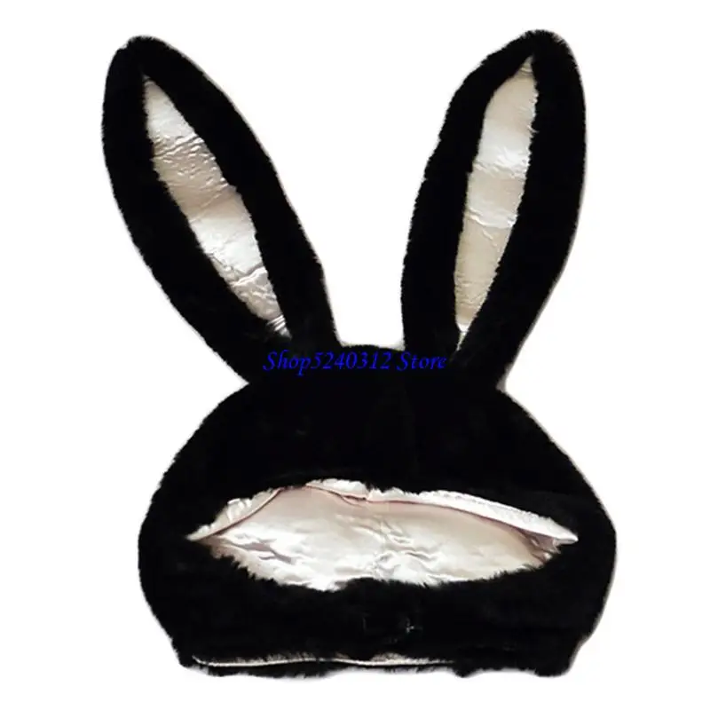 634C Bunny Ears Short Plush Hat Funny Rabbit Animal Stuffed Toy Cosplay Headgear Cap