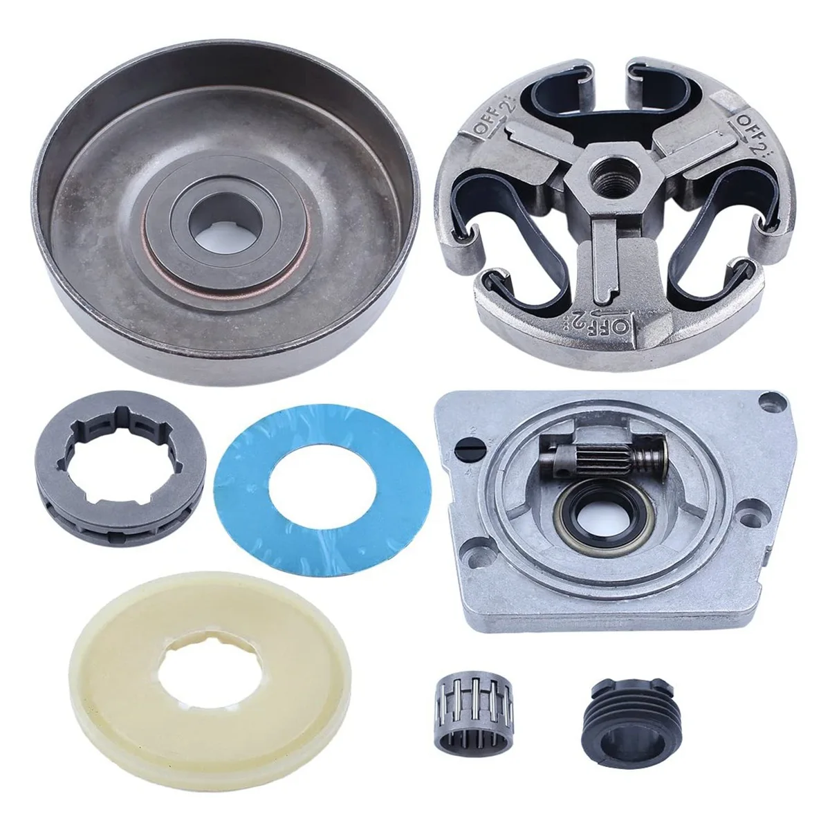 A27F-Clutch Drum Oil Pump Worm Gear Dust Cover Washer For 268 272 66 61 Chainsaw 3/8Inch-7T Sprocket Needle Bearing