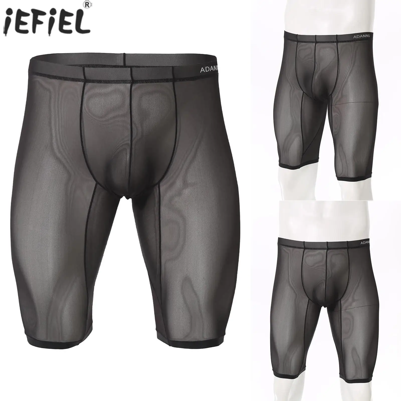 

Men's Sissy See Through Mesh Underpants Panties Shorts Elastic Waistband Bulge Pouch Fifth Pants Swim Trunks Shorts Sleepwear