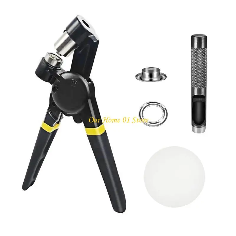 M4YC Grommet Tool Portable Handheld Hole Pliers Grommet Hand Press Machine Manual Puncher with Grommets