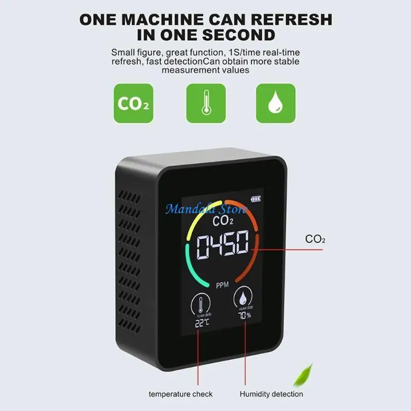 شاشة U2JC CO2 عالية الدقة تكنولوجيا الكشف البصري بالأشعة تحت الحمراء جهاز اختبار الهواء الزراعة زراعة مستودع الدفيئة