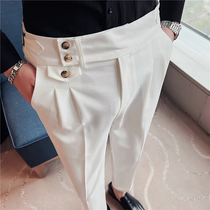 

Fashion High Quality Cotton Men Pants Straight Spring and Summer Long Male Classic Business Casual Trousers Full Length 36