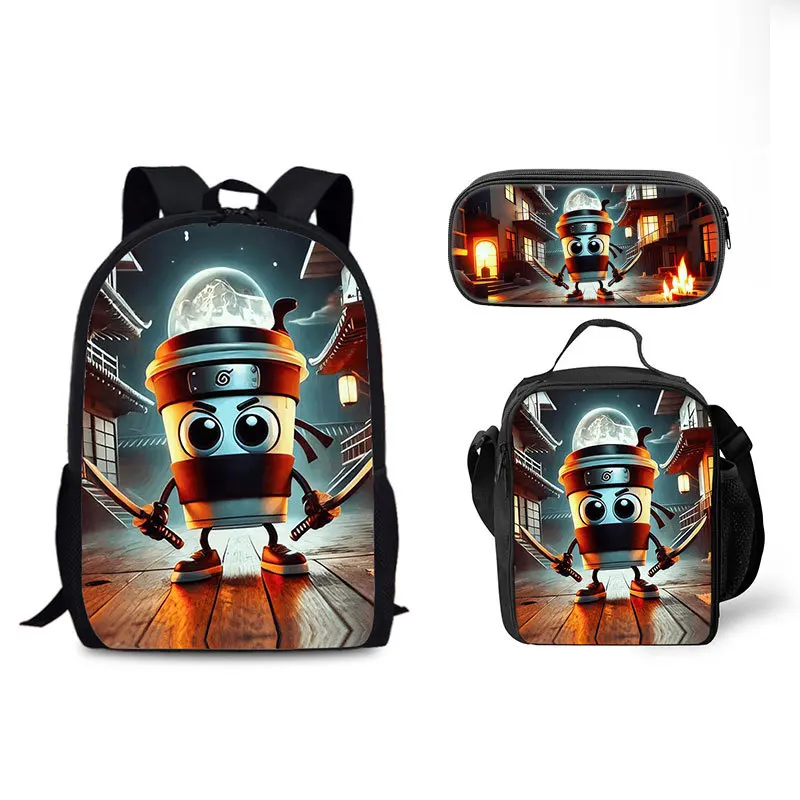 3pcs Italian Brainrot Backpack Tungtungtung Sahur Schoolbags Tralalelo Tralala Shoulder Bag Pen Case Sahur backpack for students