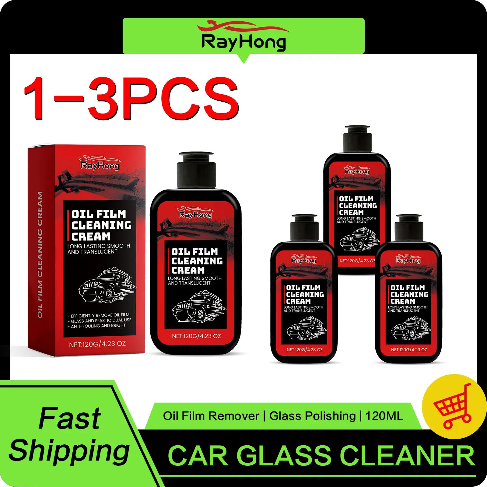 Car Glass Cleaner Glass Cleaning Windshield Hydrophobic Coating Rain Stain Cleaner Degreasing Clear View Glass Oil Film Remover