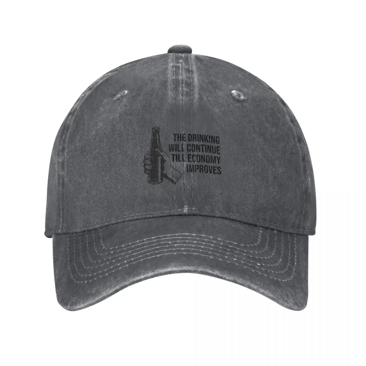 Les boissons continueront jusqu'à ce que l'économie s'améliore Casquette de baseball, casquette de papa, chapeau de créateur, chapeaux de soleil pour femmes, chapeaux pour hommes