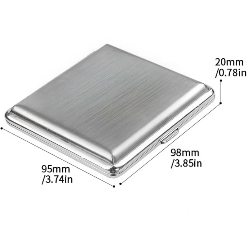 Brushed Metal Cigarette Case 20 Capacity Portable Storage Box Protective Case Smoking Accessories image 6