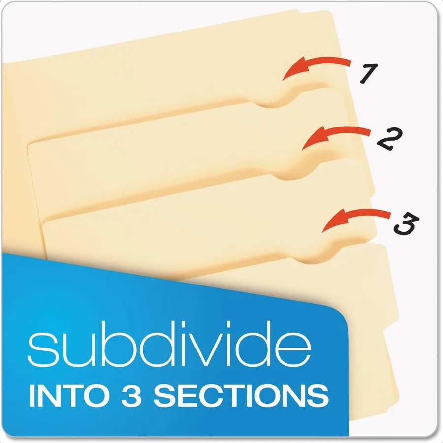 Pendaflex Divide It Up File Folders Letter Size Manila 24 Pack 10770