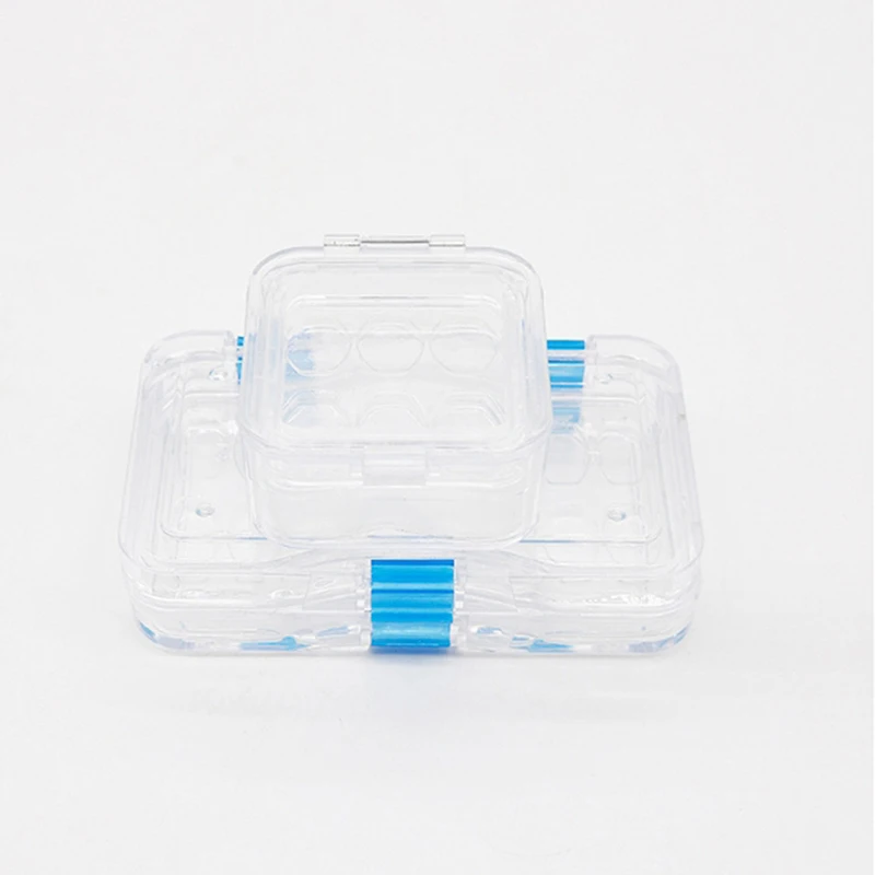 1PCS 6/16 grid Membrane Plastic Denture Tooth Box Transparent Tooth Box Plastic Denture Teeth Box To Storage Crown And Bridges