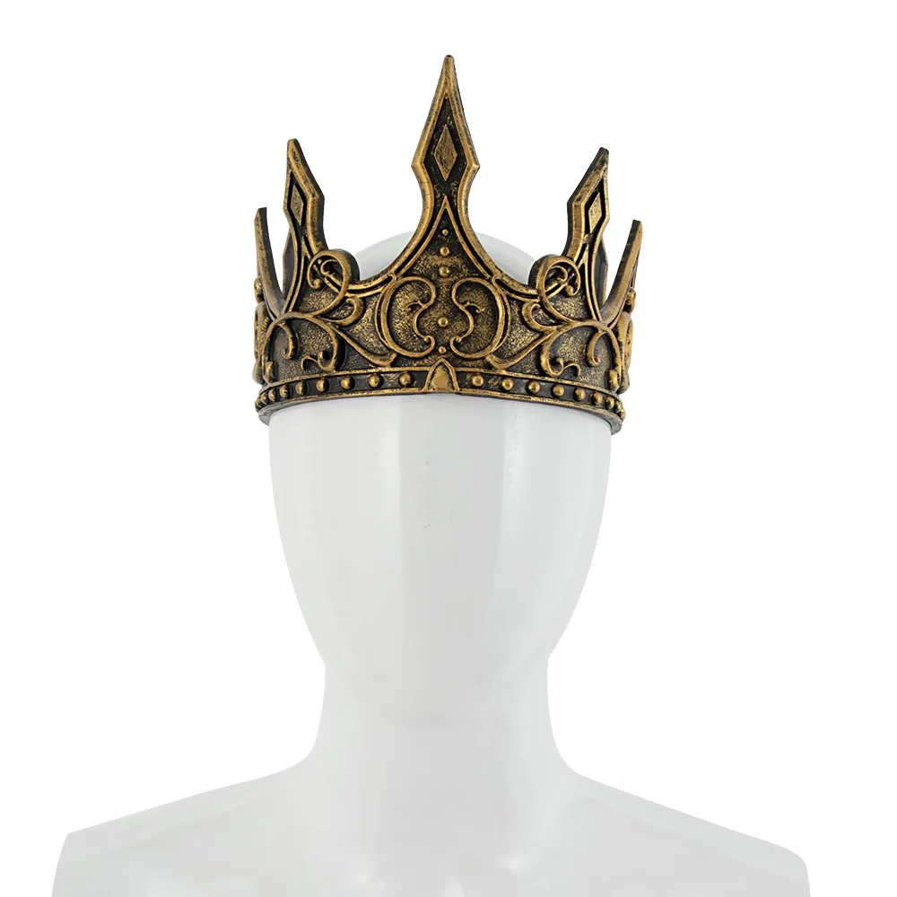 Königskrone für Männer und Frauen, voll rund, PU, königlicher Geburtstag, Prinz, Abschlussball, Könige Krone, mittelalterliche Kopfbedeckung, Cosplay, Halloween, Tiara-Kostüm – Detail 11