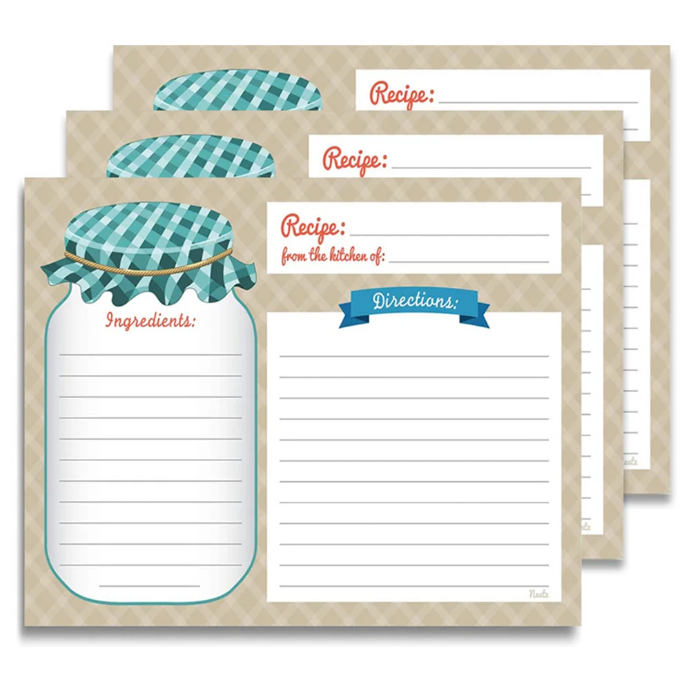 25Pcs Kitchen Recipe Cards Double Sided Blank DIY Recipe Book Message Card For Home Kitchen Invitation Card Wedding Party Supply