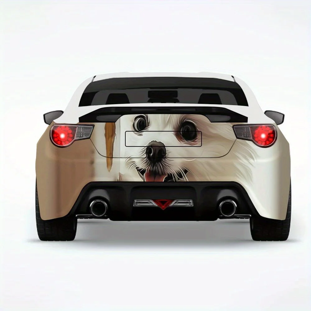 

Peekaboo Puppy Cutie автомобильная наклейка виниловая наклейка на заднюю часть автомобиля, водонепроницаемые самоклеящиеся виниловые наклейки для хвоста и бампера автомобиля, декабрь