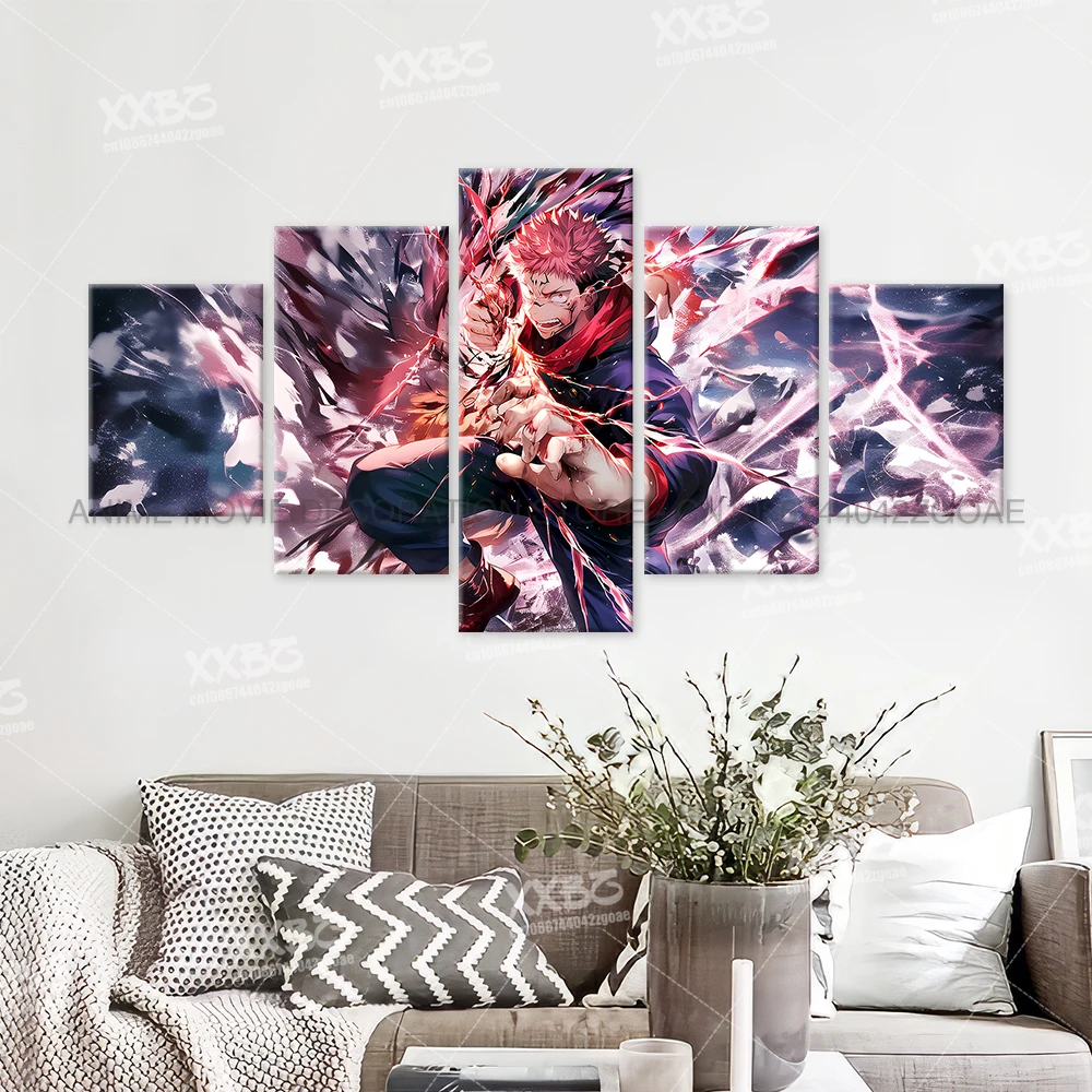 Anime Jujutsu Kaisen Charakter 5PCS Home Decor Leinwand Gemälde Bilder Wand Kunst Gedruckt Poster Kein Rahmen Kunstwerk Wohnzimmer – Detail 19