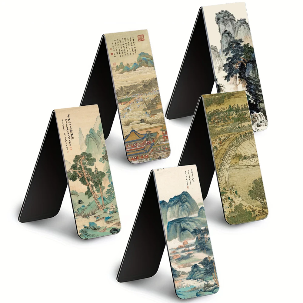 5 قطعة النمط الصيني القديم المرجعية المغناطيسية طلاء حبر المرجعية الجمالية صفحة الكتاب طالب القرطاسية القراءة الملحقات