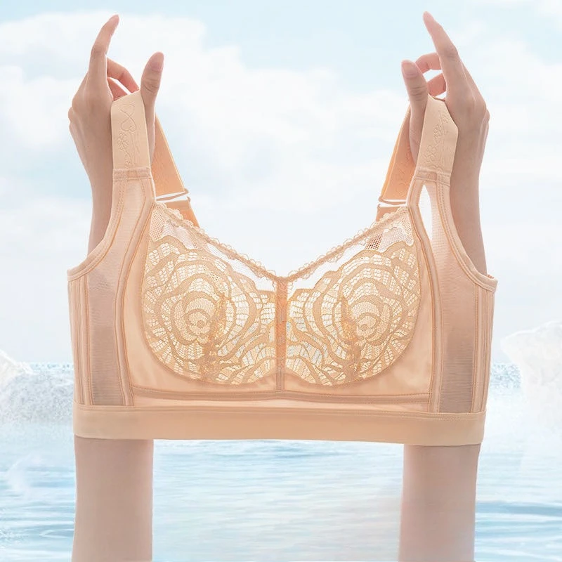 Large-size Seamless Underwear No Sponge Minimizer Bra Small Tucked Breasts Anti-sagging Gathering Adjustment Bras Anti-emptied