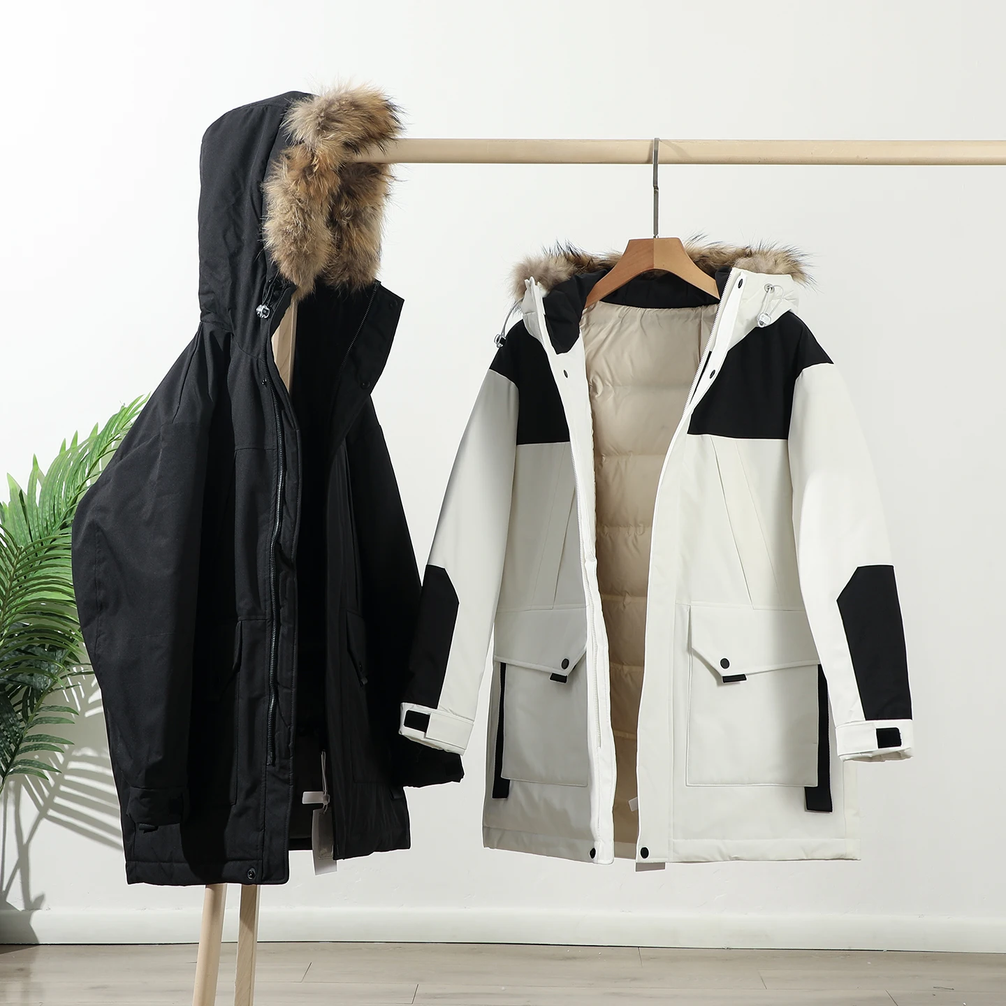 

Trade King Luxury Du down Jaet Thiened Mid-Length Men's Winter Coat Warm Casual Sle Regular Fit Daily Wear