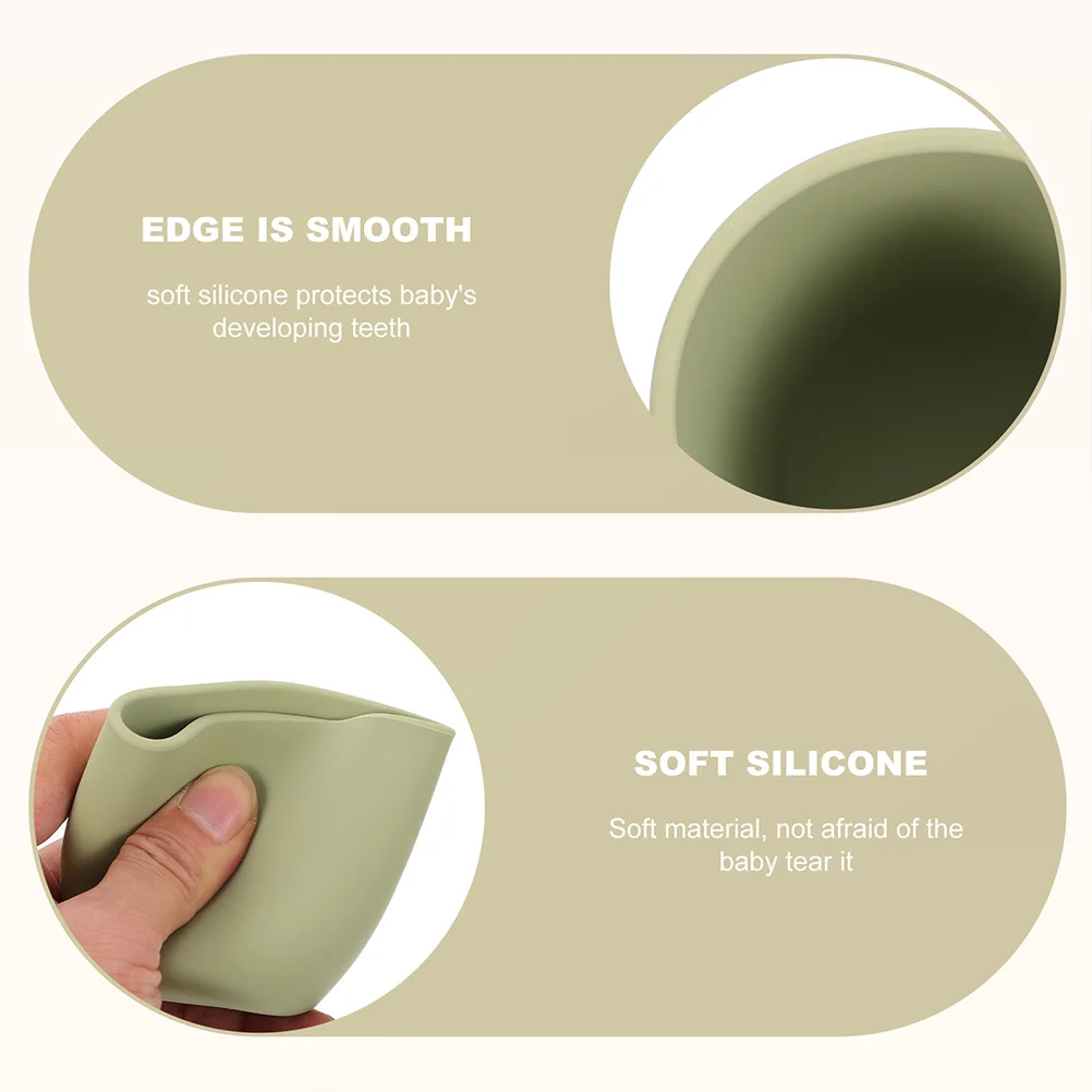 

2pcs Silicone Cup Baby Training High Temperature Resistant Durable Waterproof Toddler Drinking Grade Food for Infants