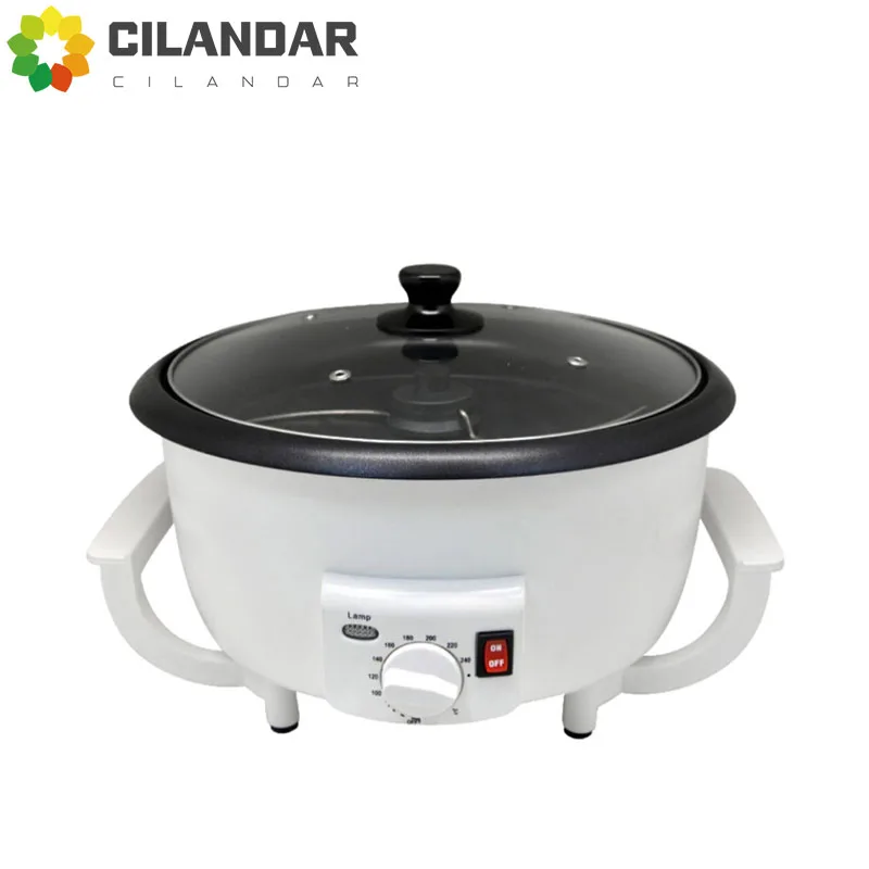 2026 New Home 750g Multifunctional Electric Coffee Bean Roaster White Simple Popcorn Maker Home Kitchen Appliance