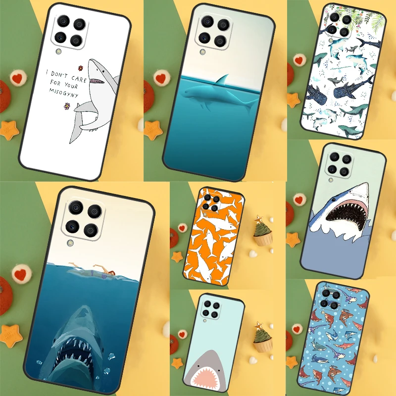  Cartoon Shark For Samsung Galaxy M31 M51 M21 M11 M20 M13 M33 M53 M52 M32 M12 M14 M34 M54 M55 M15 Case