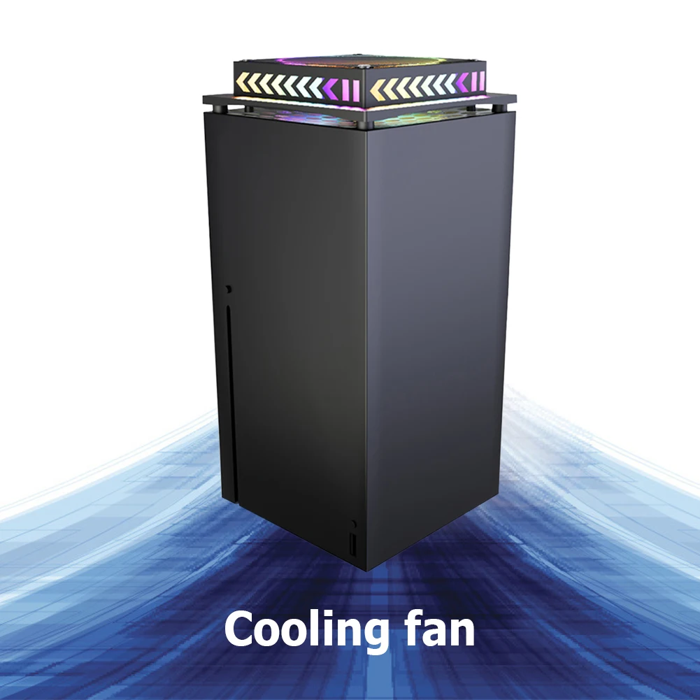 مروحة تبريد علوية لمكافحة الغبار شبكة معدنية مروحة نظام التبريد الخارجي مروحة تبريد علوية ل Xbox series esx وحدة التحكم الوقوف مع ضوء RGB