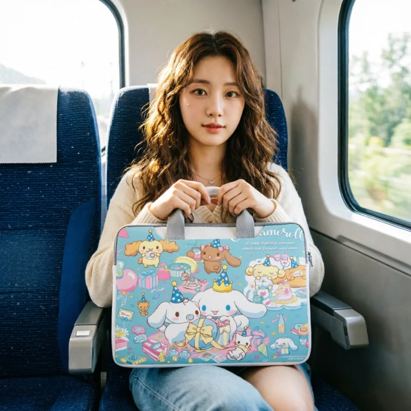 

Сумка для ноутбука с изображением Hello Kitty Kuromi Cinnamon, сумка на плечо, сумка для хранения, подходит для Macbook Air Pro 13, 14, 15, 16 дюймов, подарок