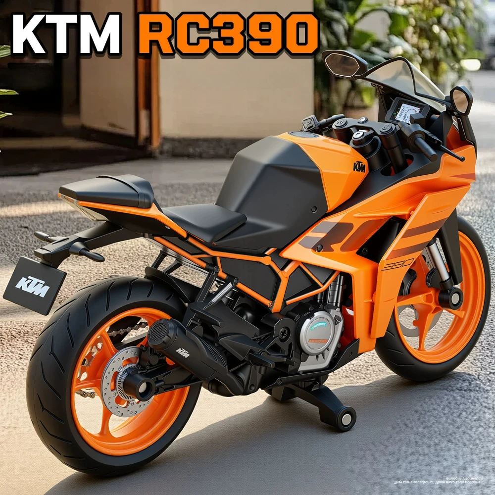 1:12 Scale KTM 1390 RC390 Motorcycle Model Toy Glide Forward Shock Absorber Motorbikes Models Toys Table Top Decoration
