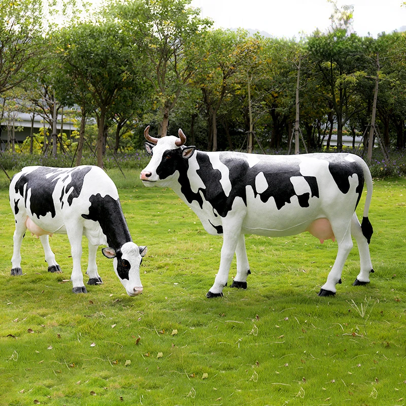 Art Hometown Simulation cow sculpture FRP animal outdoor park landscape farm farm model decorative ornaments