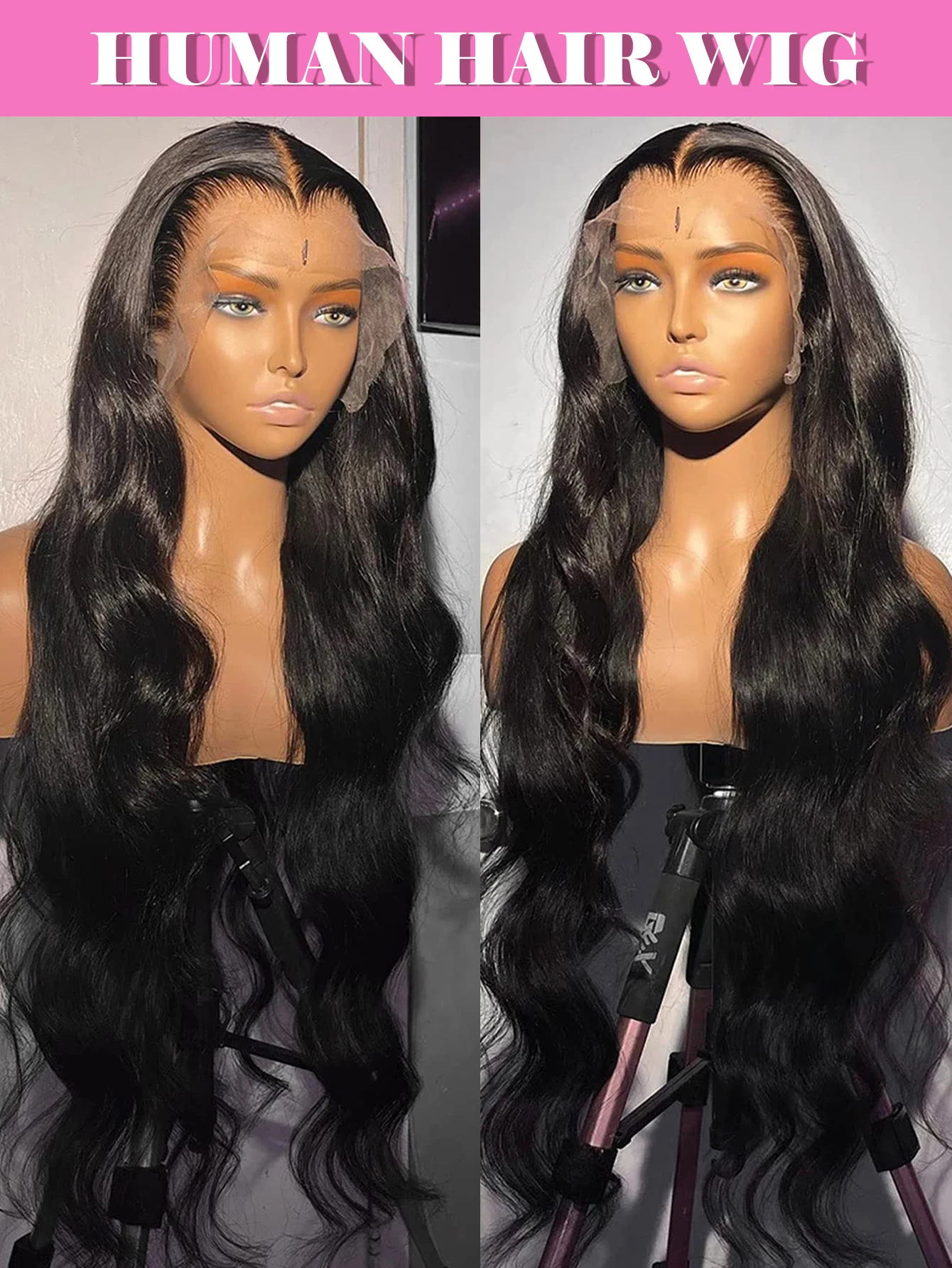 40インチ ボディウェーブ レースフロントウィッグ 人毛 13x4 HD透明レースフロントウィッグ 女性用 フロントウィッグ 人毛 200%密度