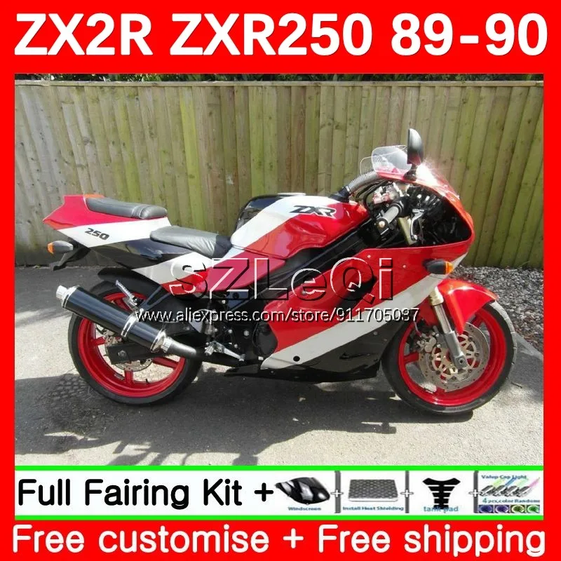 Stock Red Body +Decal For KAWASAKI NINJA ZX2R ZXR250 ZX 2R R250 ZXR 250 54No.90 ZX-2R ZXR-250 89 90 ZX-R250 1989 1990 Fairing