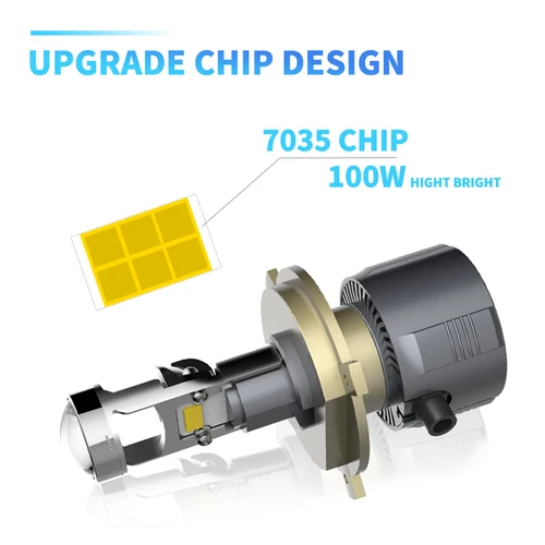 Imagen 2 del producto DAWNKNIGHT A80 H7 Led con lente 100 W/par H11 9005 9006 lentes de proyector Led haz alto/bajo Canbus Turbo bombillas LED LHD 12V 6000K