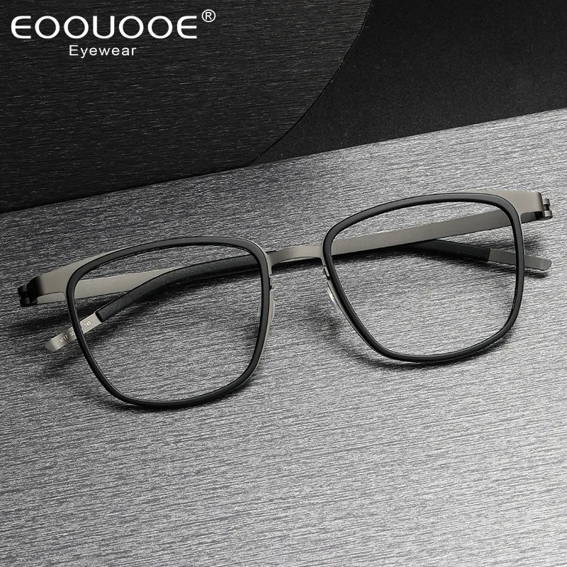 Ultra Light Pure Titanium Eyewear Men's Small Glasses Retro Fashion Polygon Luxury Optical Prescription Eyeglasses Frame 9717