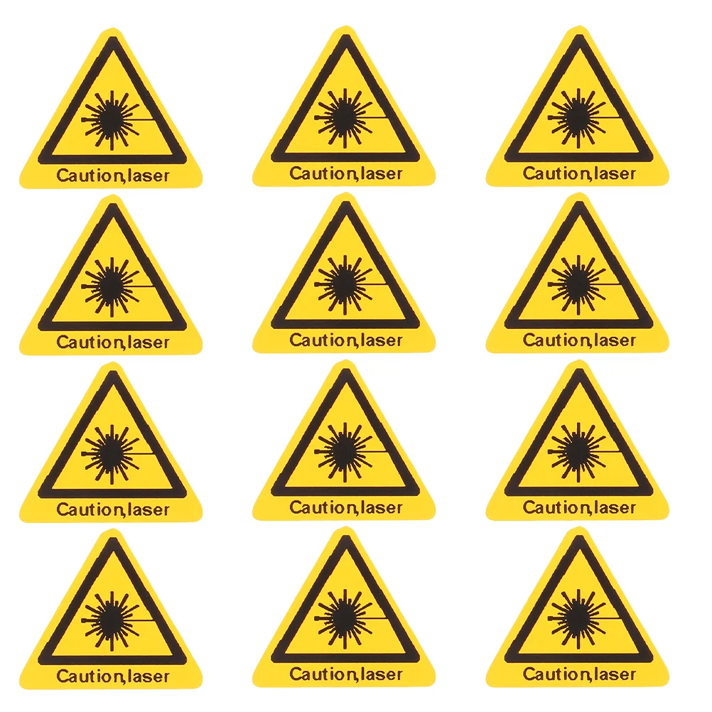 30 Stück Zeichen Laser Sicherheits warn aufkleber Vorsicht Aufkleber Aufkleber Etikett 150x150x001cm Beleuchtung gelb direkte Sicherheit