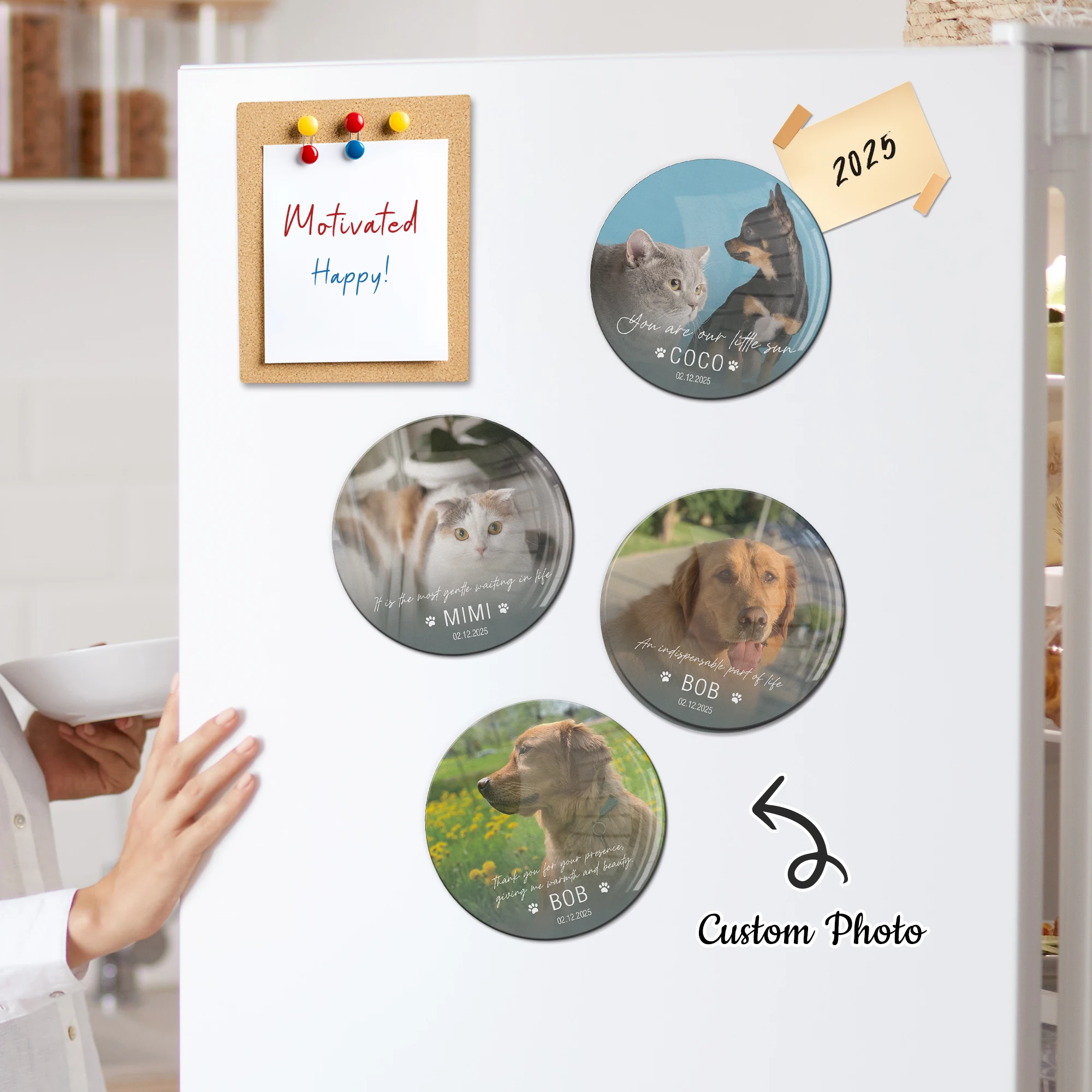 

Personalized Exclusive Pet Photo Acrylic Refrigerator Magnet Customized Gift Family Kitchen Restaurant WhiteboardHome Decoration