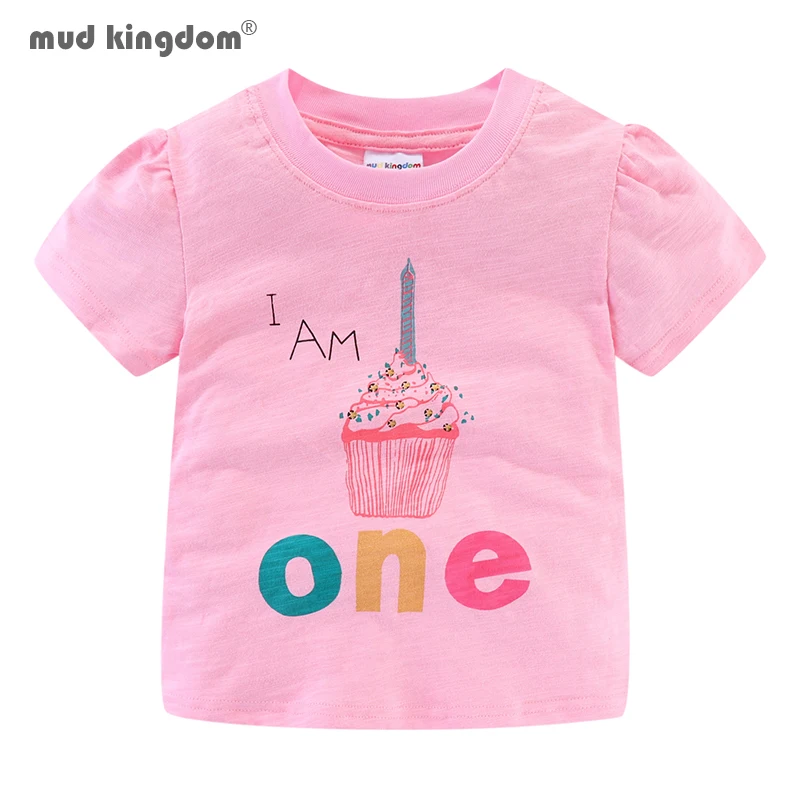 

Mudkingdom Little Girls T-Shirts Cute Animals Pringting Cotton Short Sleeve Birthday Party Clothing for Kids Clothes Summer Tops