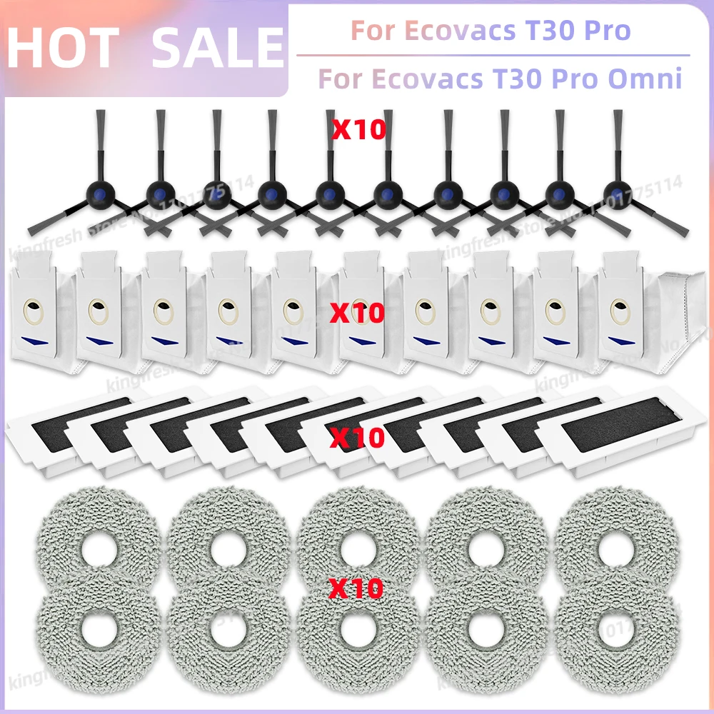 Passend Für Ecovacs T30 Pro Omni / T30 OMNI, Ecovacs Deebot T30e Pro Omni, YEEDI M12 ULTRA PLUS / M12 Pro+ Teile Hauptrolle Seitenbürste Filter Staubbeutel Wischmopptuch