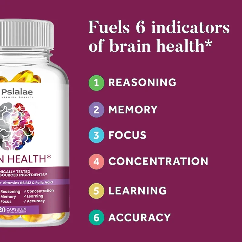 Brain Health Capsules - with Phosphatidylserine - Brain Health Nootropics Supplement,  Strengthen Memory and Attention