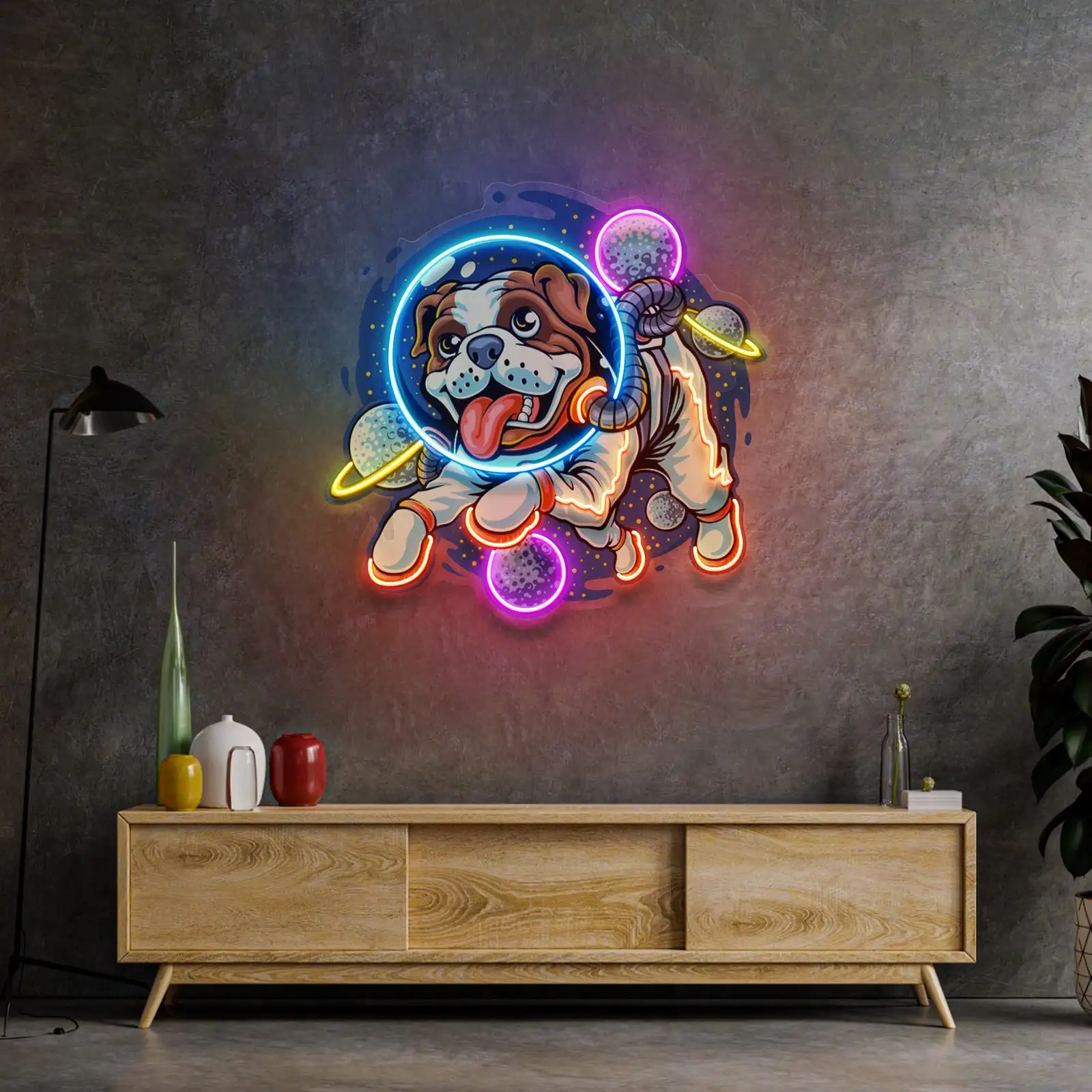 Imagem -04 - Desenhos Animados Led Neon Sign Light Pop Art Quarto Sala de Estar Home Wall Decor Personalizado Impressão uv Personalizada Luzes Noturnas