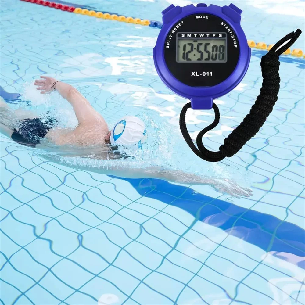 متعددة الوظائف ساعة توقيت عداد يده الرياضة ساعة توقيت شاشة ديجيتال اللياقة البدنية الموقت الرسالة Draagbare