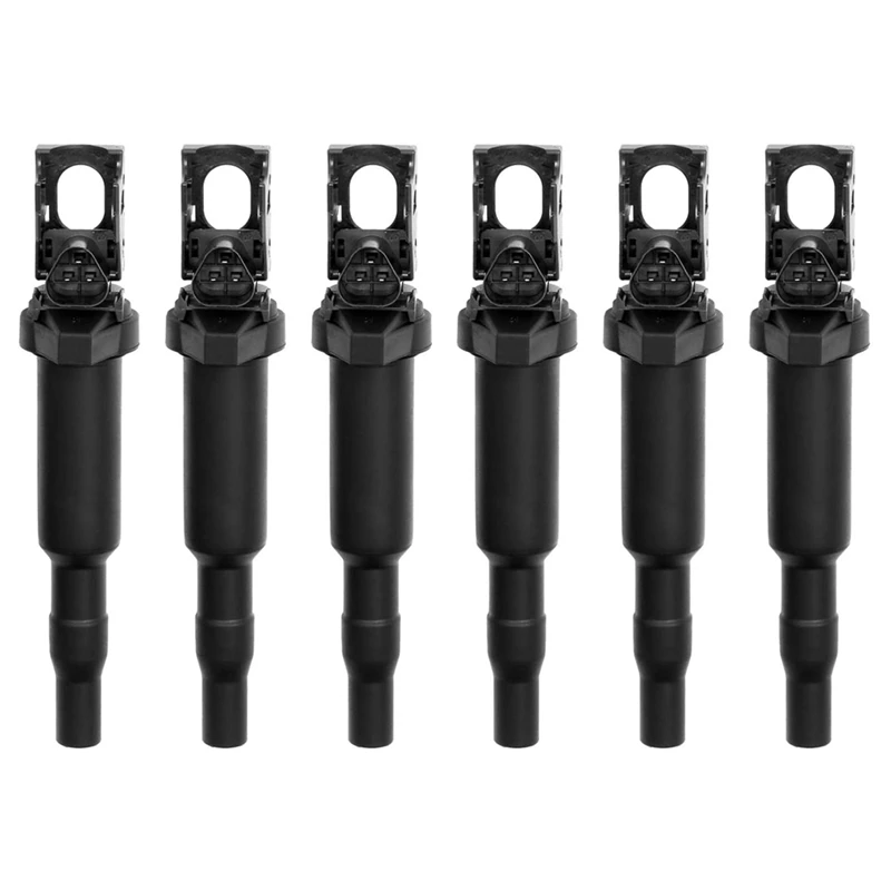 6Pcs/Set For BMW E46 E60 E85 E90 Ignition Coils With Spark Plug Connector Newest 12138657273