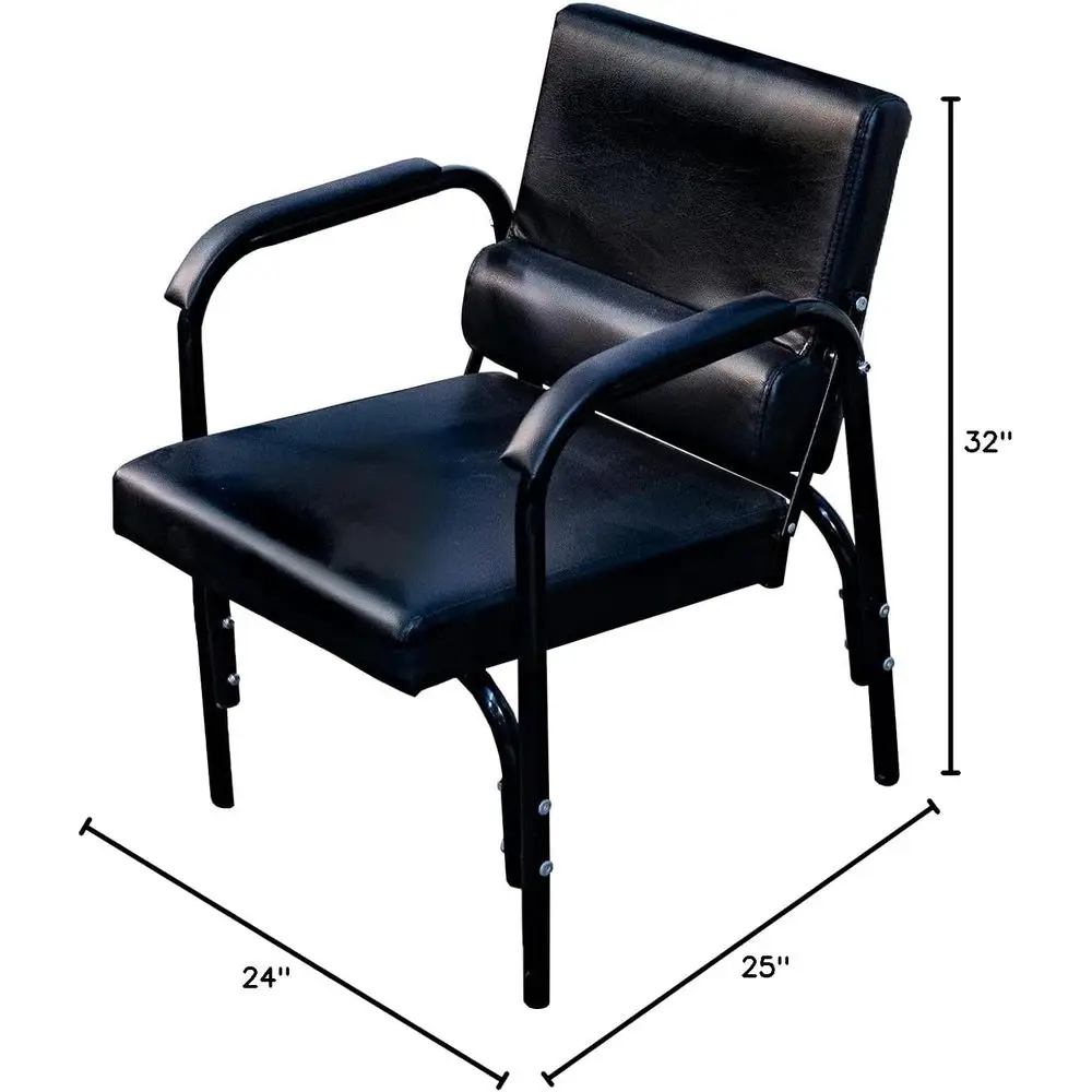 Auto-Reclining Shampoo Chair with Lumbar Support and Extended Cushion Armrests - Model TLC-216B