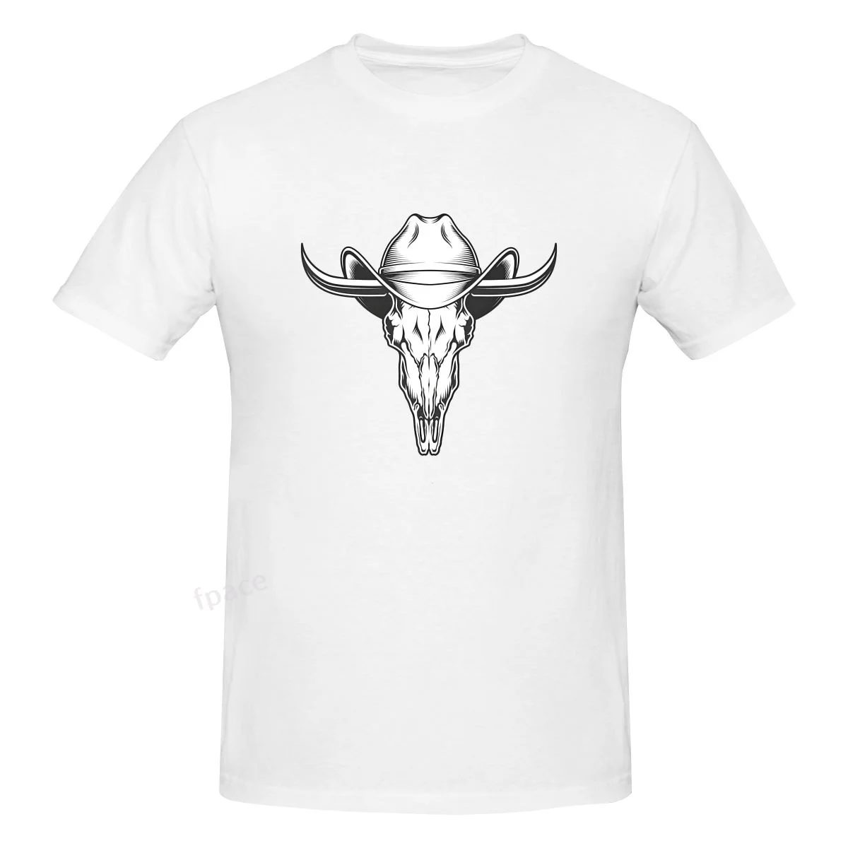 

AMERRICAN Cowboy Skull Casual Cotton Summer Men Clothing Tops Men's Basic Short Sleeve T-Shirt