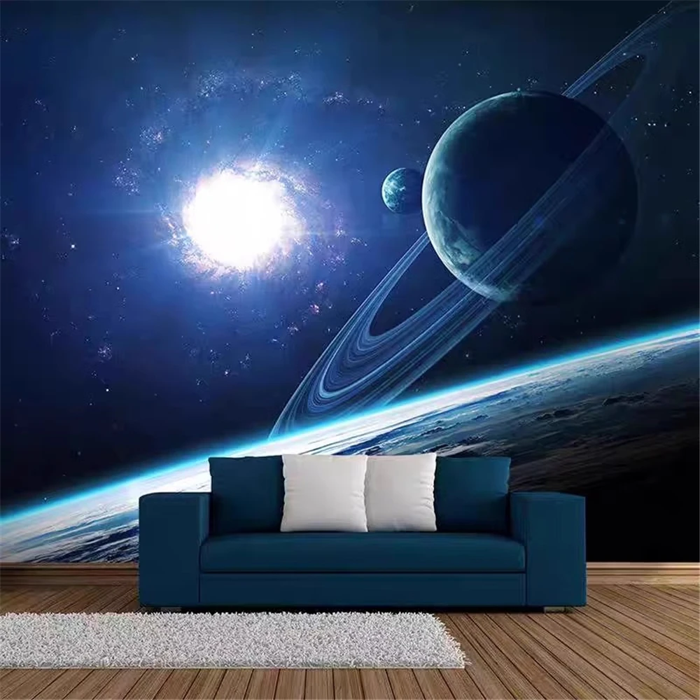 custom KTV bar large mural wallpaper universe stars galaxy Ceiling cool 3D stereoscopic wallpaper TV background papel de parede