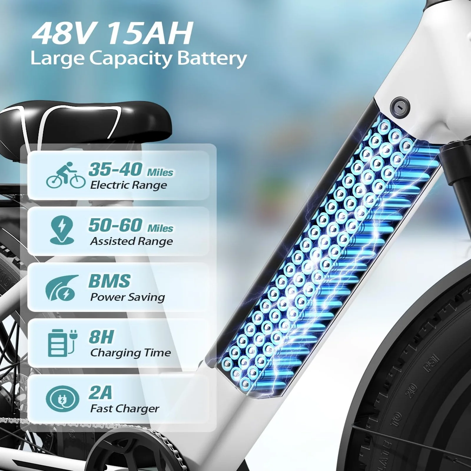 PUCKIPUPPY دراجة كهربائية للبالغين 960 واط الذروة 48 فولت 15AH دراجة كهربائية 7 سرعات جميع التضاريس 26 "الدهون الإطارات الجبهة تعليق E-الدراجة