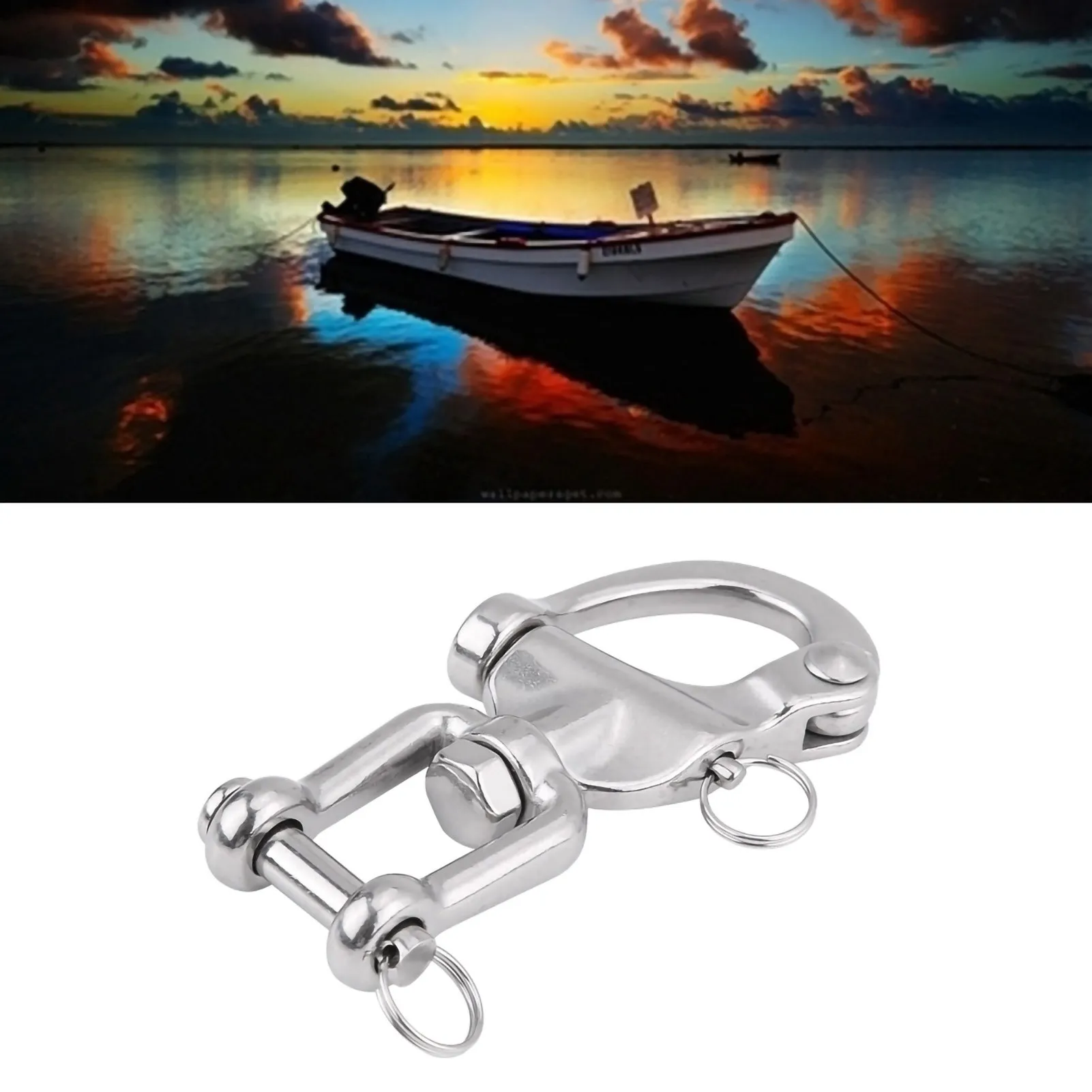 316 Stainless Steel Snap Shackle 03 for Sailboat Spinnaker Halyard Yacht Rigging Swivel Fitting OEM Replacement